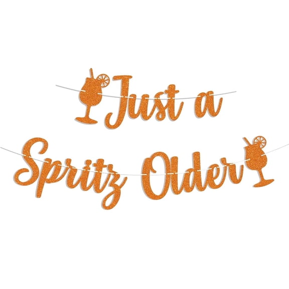 1 Pack ​Spritz Party Decorations, ​Orange Glitter​ Banner, ​Citrus Theme Party Decor for Birthday, Anniversary, Cocktail Parties