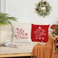 Set of 4 Merry Christmas Decorative Throw Pillow Covers Christmas