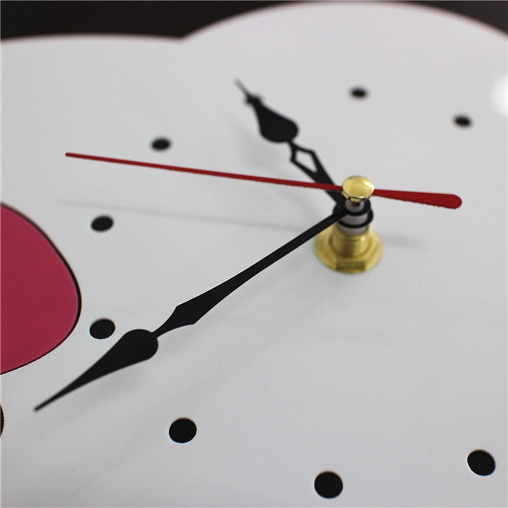 ETHZZLE Frameless Cat Shaped Wall Clock White Silent for Time Keeping