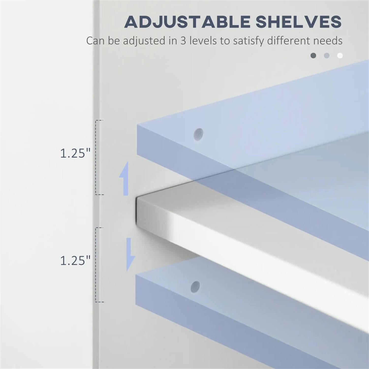 Demi Bonn 71" Tall Bathroom Storage Cabinet, Freestanding Linen Cabinet with Drawer and Adjustable Shelves for Living Room, Kitchen, Dining Room, Office, White