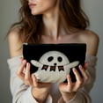 thumbnail image 3 of Cute Ghost Makeup Bag Playful Halloween Design With Flax Material, 3 of 6