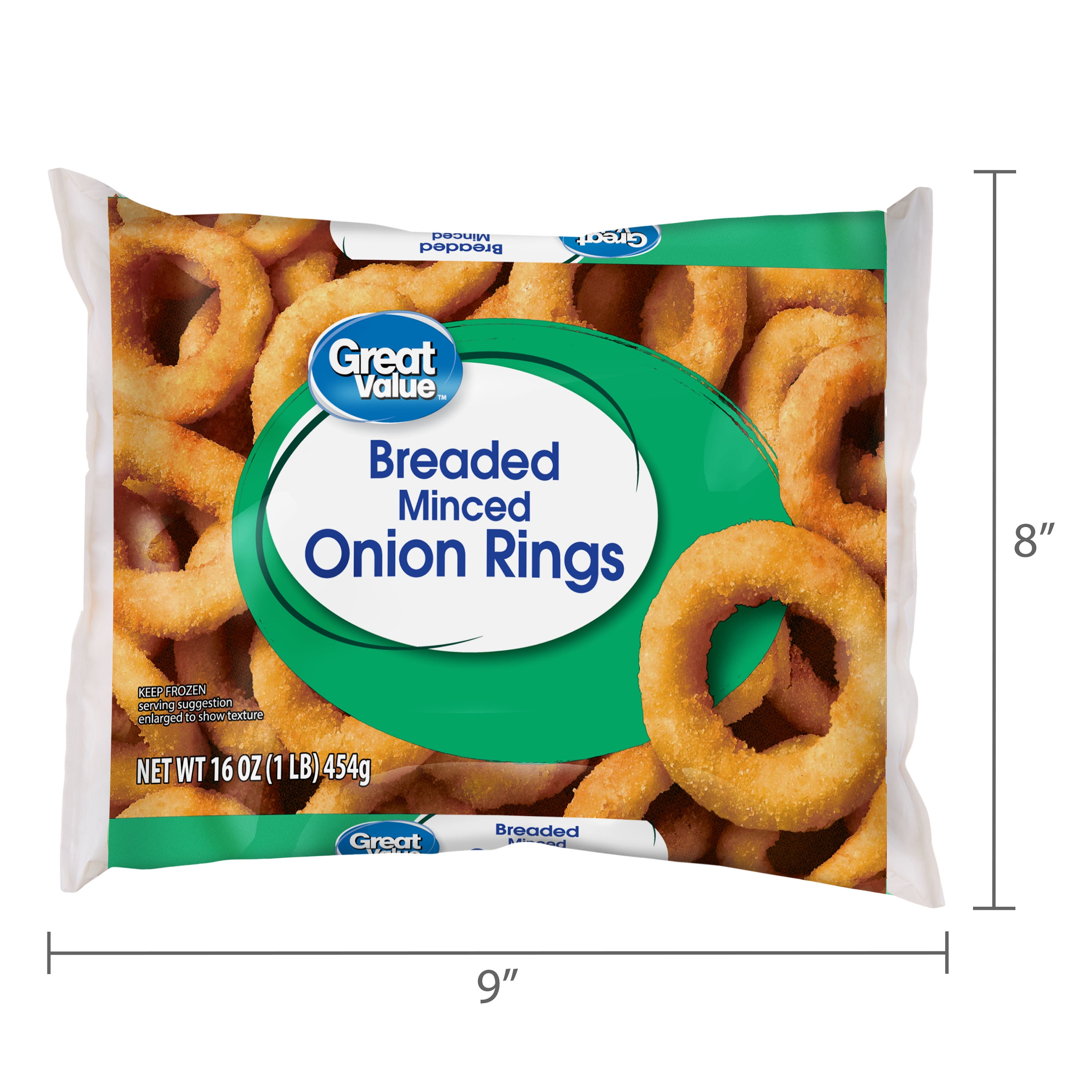 Great Value Breaded Minced Onion Rings, 16 oz (Frozen)