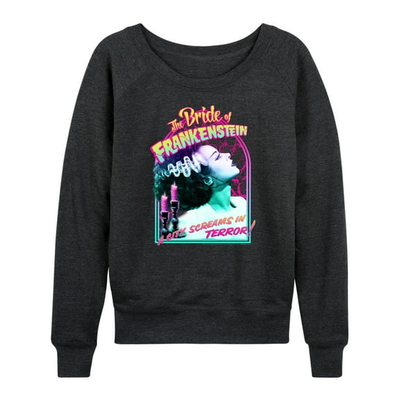 Classic Monsters - The Bride of Frankenstein - A City Screams in Terror - Women's Lightweight French Terry Long Sleeve Shirt