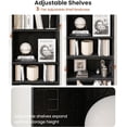 thumbnail image 3 of Bookshelf and Bookcase, Floor Standing 5-Tier Display Storage Shelves for Living Room, Home Office, and Bedrooms, Black, 3 of 6