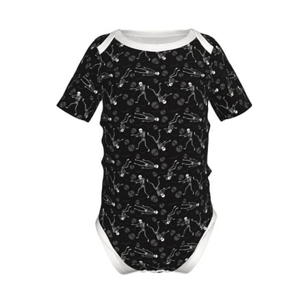 

Adobk Cute Skull Print Baby Climbing Clothes Jumpsuit Rompers Classic Rompers Child Short sleeve Bodysuits-6 Months