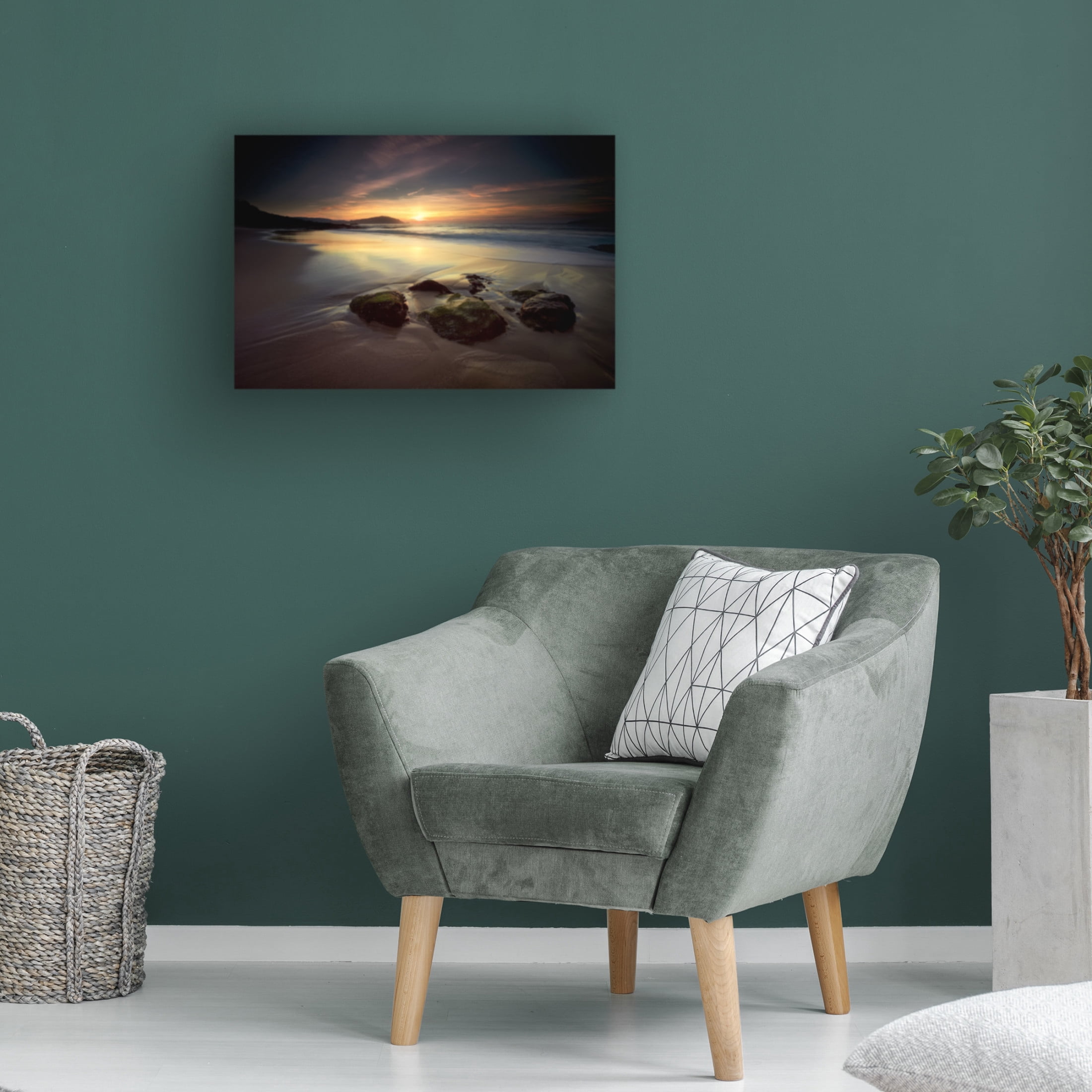 Canvas Wall Art - Santiago Pascual Buye 'Lights Of O Fortiapon' Wall Art for Living Room, Bedroom, or Office Décor by Trademark Fine Art - 47 x 30 Inches