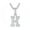 Silver K, variant on ElegantLetters Sterling Silver Moissanite Alphabet Pendant Necklace for Women, 3D VVS1 Lab-Grown Diamond Alternative, 3mm Franco Chain 24 Inch(Letter A)