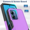 thumbnail image 3 of YEYKX Defender Case for Motorola Moto G14 6.5'' Heavy Duty 1 in 1 Design Rugged Full Body Dustproof Shockproof Bumper Non-Slip Protective Cover,Purple,For Moto G14, 3 of 5