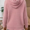 thumbnail image 5 of Women's Hooded Sweatshirt Casual Long Sleeve Drawstring Pullover sweater with Pocket Pink S, 5 of 6