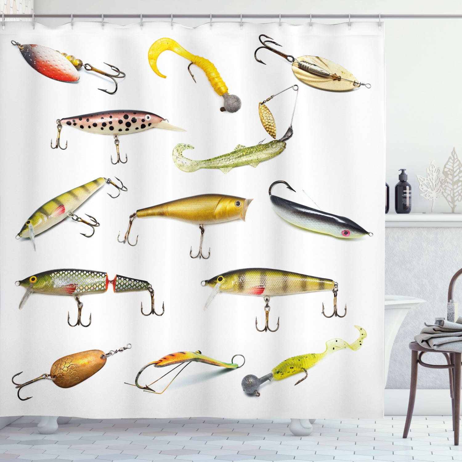 Fishing Shower Curtain, Fishing Tackle Bait for Spearing Trapping