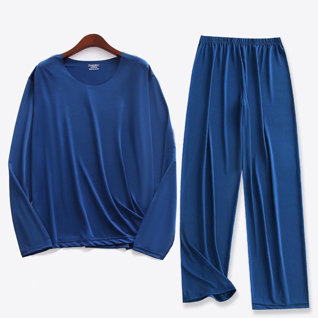 Weiqiqre Ensemble de Sport Décontracté pour Hommes, Couleur Unie, Col Rond, Manches Longues Élastiques