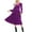 Purple, variant on Women's Casual Long Sleeve V Neck Wrinkled High Waist Solid Color Dress European Style Outerwear Commuting Elegant Comfortable