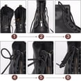 thumbnail image 4 of Leather Lace-in Boot Zipper Inserts 6.2 x 2.1 Inch 8 Metal Eyelets Zipper Boot Laces Black No Tie Shoe Laces for Adults Men Women Tieless Shoe Sneakers Laces Repair DIY Smooth, 4 of 9