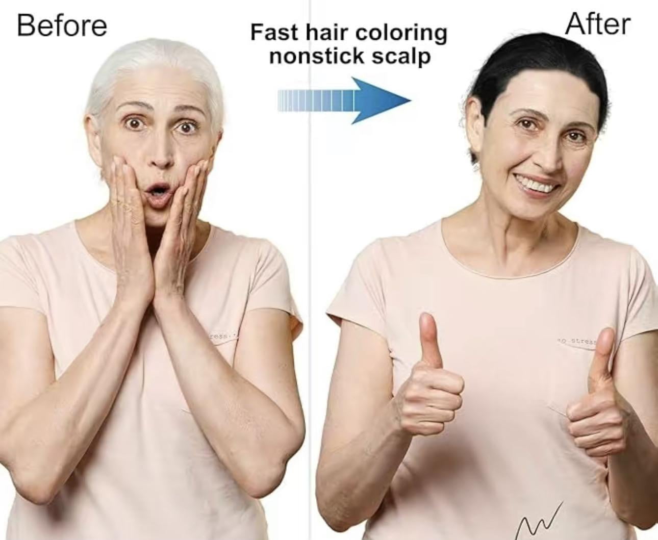 AngeRose Hair Color Shampoo Natural Black - 15 Mins Instant Gray Coverage, No Bleach