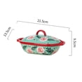 thumbnail image 2 of Colorful Floral Double-Handled Ceramic Baking Pan Rectangular Household Tableware with Lid, 2 of 6