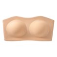 thumbnail image 2 of Byworldtasic Plus Size Strapless Bras for Women Wireless Padded Bandeau Bra Jelly Seamless Non-Slip Invisible Bralette, 2 of 10