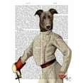 thumbnail image 2 of Fab Funky 26x32 Gold Ornate Wood Framed with Double Matting Museum Art Print Titled - Greyhound Fencer in Cream Portrait, 2 of 4