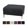 thumbnail image 2 of Great Bay Home Stretch Velvet-Plush Washable Ottoman Slipcover  (Ottoman, Dark Grey), 2 of 4