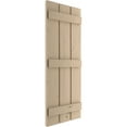 thumbnail image 4 of Ekena Millwork 17 1/2"W x 74"H Rustic Three Board Spaced Board-n-Batten Knotty Pine Faux Wood Shutters (Per Pair), Primed Tan, 4 of 11