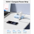 thumbnail image 3 of ORICO 10-in-1 Desktop Power Strip, Upgraded USB C Charging Station with GaN Technology, 6 AC Outlets, 4 USB Ports (2 USB C, 20W PD), Surge Protector, Flat Plug, 5 Colors – For Home Office Dorm(15FT), 3 of 7