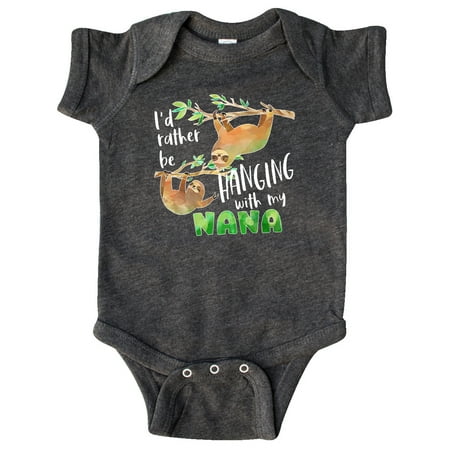 

Inktastic Id Rather Be Hanging with my Nana- Cute Sloths Gift Baby Boy or Baby Girl Bodysuit