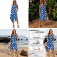 thumbnail image 5 of Xixirimido Daisy Flower Blue Print Matching Sets for Beach Vacation Men's Hawaiian Shirt & Women's Sleeveless Midi Dress Hawaiian Matched Couples Summer Outfits, Size M, 5 of 7