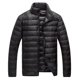 thumbnail image 2 of Gibobby Chamarra acolchada ligera para hombre Chamarra de invierno para hombre, esencial, ligera, sólida, con cuello levantado, prendas de vestir cálidas(Negro,G), 2 of 3