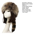 thumbnail image 6 of Ladies Winter Hat Soft Thick Faux Fur Decor Heat Retention Cossack Style Windproof Anti-slip Elastic Flat Top No Brim Washable Outdoor Cap, 6 of 6