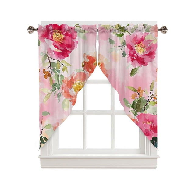 Cenefa de ventana CAPSCEOLL Pink Poney de poliéster para cocina