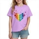thumbnail image 5 of Blusas y camisas de manga corta con cuello redondo para niños pequeños, camisetas de moda con estampado de cuello redondo, blusa de manga corta para niña, 5 of 8