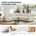 thumbnail image 6 of Indecor Home 95.4" Modular Sectional Sofa Couch, Upholstered 5 seat L-Shape Sofa Cloud Sofa for Living Room Office Apartment, 6 of 9