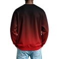 thumbnail image 4 of Mens Fashion Gradient Sweatshirt Crewneck Loose Casual Long Sleeve Pullover Tops Red 3XL, 4 of 5