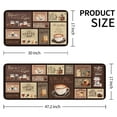 thumbnail image 2 of Coffee Chef Kitchen Rugs Set of 2,17"x30"+ 17"x47"Anti Fatigue Kitchen Mats for Floor,Non Slip Washable Kitchen Runner Rug 2 Piece Set,Brown Vintage Comfort Standing Mat for Kitchen Home Decoration, 2 of 7