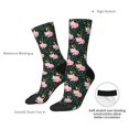 thumbnail image 4 of Pofeuu Pink Sleeping Fox Print Crew Socks, Adult Running Hiking Socks for Youth and Adult, 4 of 6
