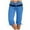 Blue, variant on Women's Knee Length Leggings with Pockets Cotton Capris, Capri Yoga Pants 17" Athletic Pants Sweatpants for Women