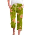 thumbnail image 2 of Nrmvnmi Womens Casual Linen Pants Straight Leg Drawstring Elastic High Waist Loose Floral Prints Comfy Trousers with Pockets Mothers Day Gifts For Her, 2 of 5