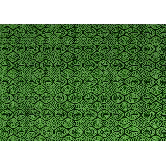 Ahgly Company Indoor Rectangle Abstract Green Modern Area Rugs, 2' x 4'