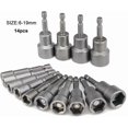 thumbnail image 2 of Magnetic Nut Setter Driver Drill Bit Set, 6-19mm Metric Nut Drivers, Bolt and Nut Remover Tool, 14 Pieces Nut Extractor Socket, , 65mm Length, 2 of 5
