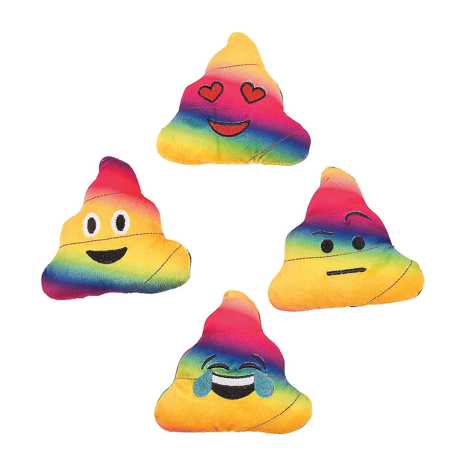 Plush Rainbow Emoji Poo Toys 12 Pieces