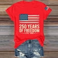 thumbnail image 4 of Only Moment USA Holiday Shirts Crew Neck Short Sleeve Women's Cotton and Linen Independence Day American Flag Floral Print Shirt Red,S, 4 of 5