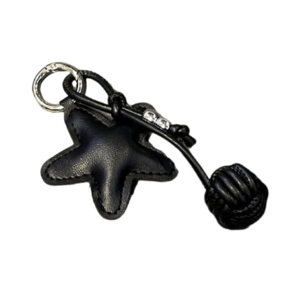Fogun Handcraft Star Shape Keychain Accessory Hanging Pendant Stylish Faux Leather Designing Keyring for Bags and Keys