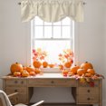 thumbnail image 4 of Cream Thin Lines Tie Up Valance Curtains for Windows, Kitchen Curtains Window Treatments, Modern Striped Minimalist Short Window Shades Valances for Bedroom Bathroom Cafe 42"x18", 4 of 8