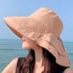 thumbnail image 1 of Caqui Sombrero para el Sol para Mujer Protección UV ala Ancha Cola de Caballo Visera de Playa Ajustable Sombrero de Pesca con Solapa para el Cuello, 1 of 5