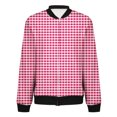 thumbnail image 6 of Holzkary Women's Zip Up Sweatshirts Jackets Long Sleeve Casual Loose Outwear with Pockets Women's Jacket Lightweight Zip Casual Jacket Printed Coat Stand Collar Cropped Coat Watermelon Red Xxl, 6 of 9