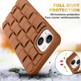 thumbnail image 4 of for iPhone 13 Case iPhone 14 Case Cute 3D Weave Grid Design for Women Girls Soft TPU Silicone Phone Case Raised Bumper Corners Full Protective Case Cover for iPhone 13/14 6.1 inch (Brown), 4 of 13