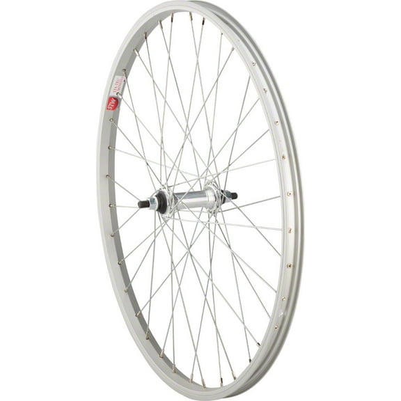 Sta-Tru Front Wheel 24" x 1.5" Solid Axle, 36 Spokes, Includes Axle Nuts, Silver