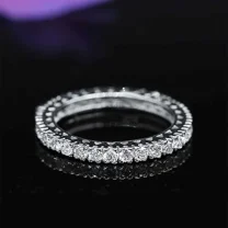 2Ct Round Lab Created Diamond Wedding Band 14k White Gold Plated Full Eternity