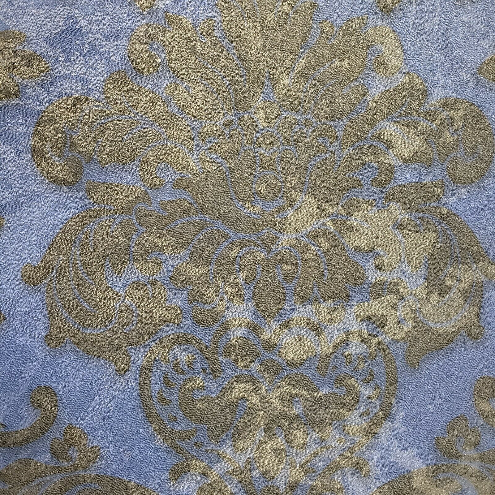 Wallpaper blue gold brass Metallic Textured Victorian vintage rustic Damask roll