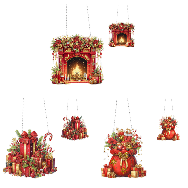 Colgantes Acrílicos La Ventana Del Arte Diamante Artificial Chimenea Navidad para El Jardín