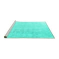 thumbnail image 2 of Ahgly Company Machine Washable Indoor Square Solid Turquoise Blue Modern Area Rugs, 3' Square, 2 of 4